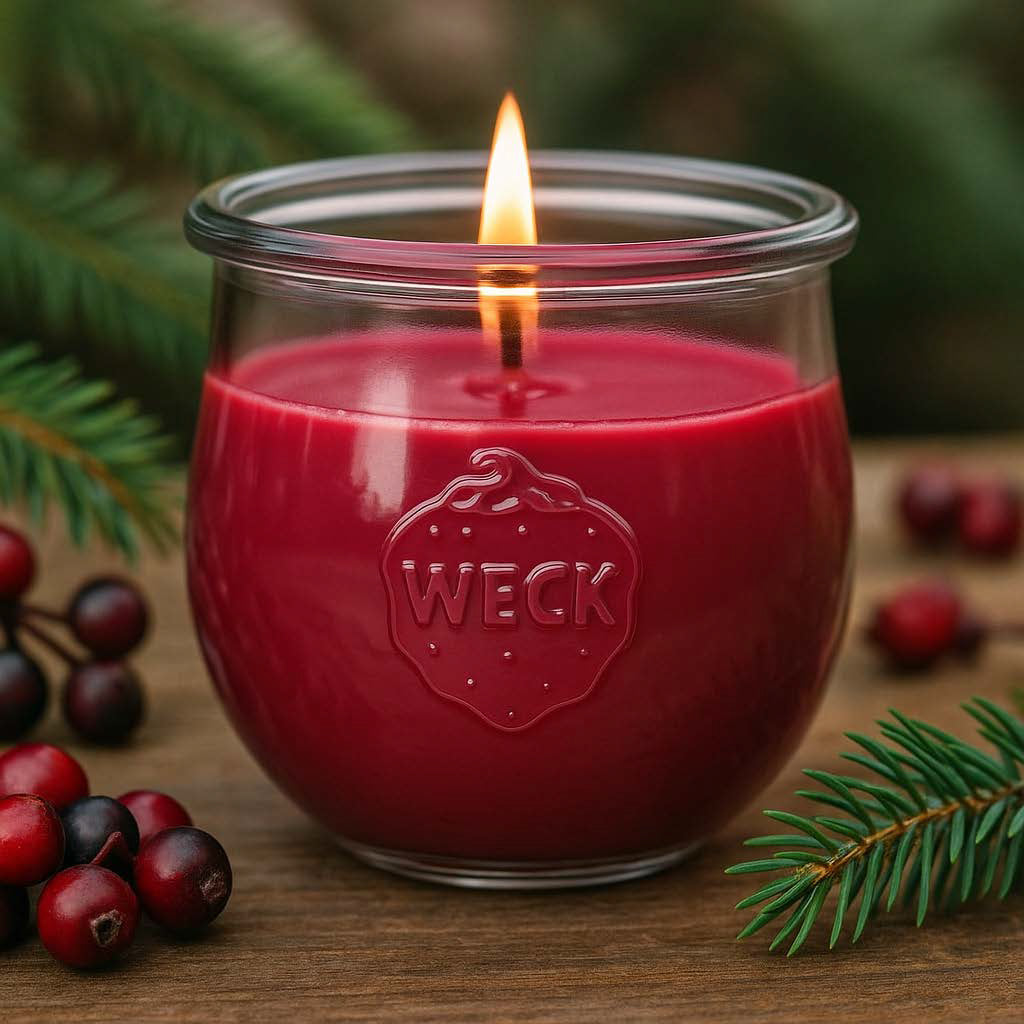 Duftkerze Winterbeeren – warmer, fruchtig-würziger Winterduft mit roten Beeren