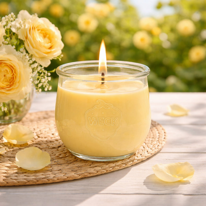 Rosenduft - Duftkerze groß | Edler Glanz und Wohlfühlatmosphäre