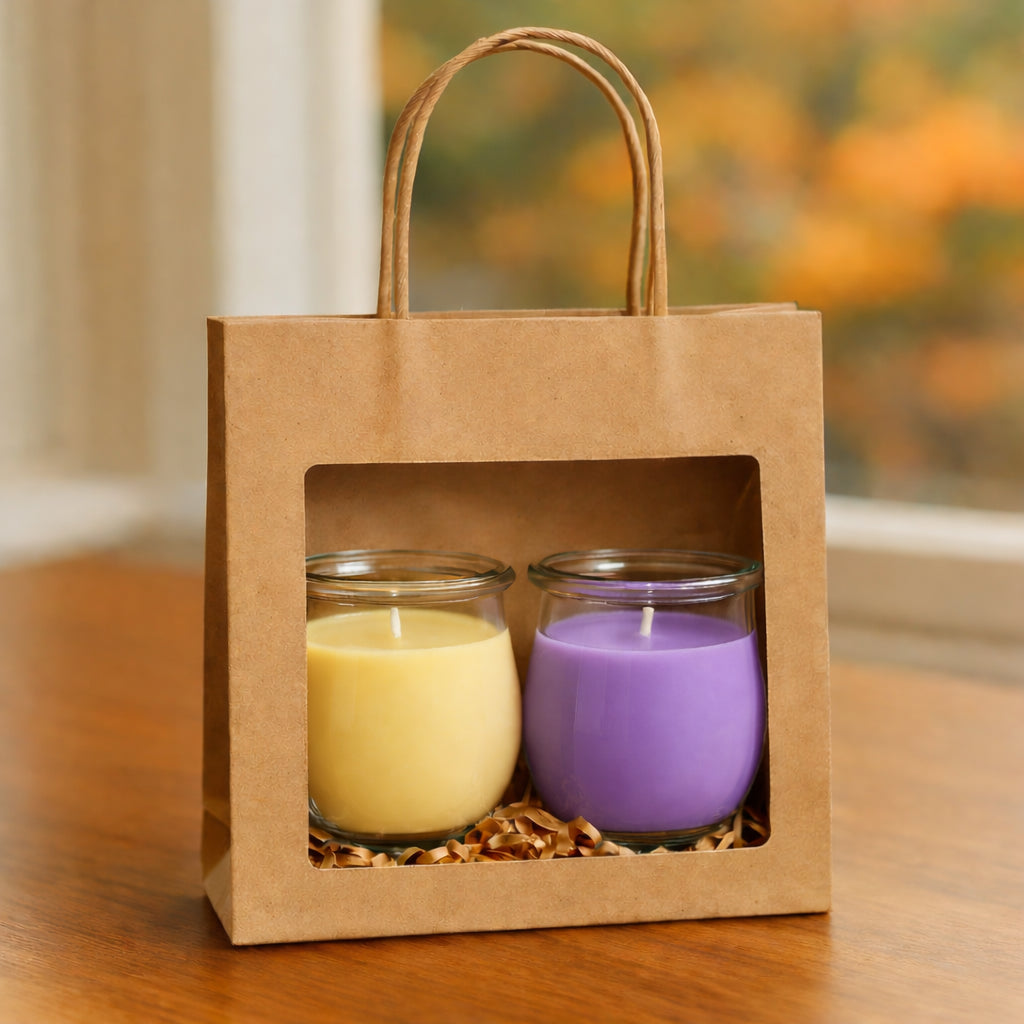 Blumengruß - Mini-Duftkerzen-Set (2× Mini) - CandleDeko