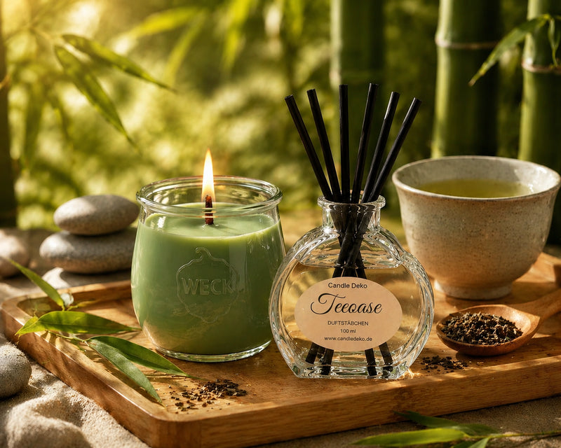 Duftduo TeeOase – Duftkerze & Duftstäbchen - CandleDeko