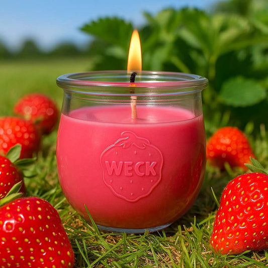 Erdbeer/Rhabarber Duftkerze Klassik | Sommer im Glas- CandleDeko