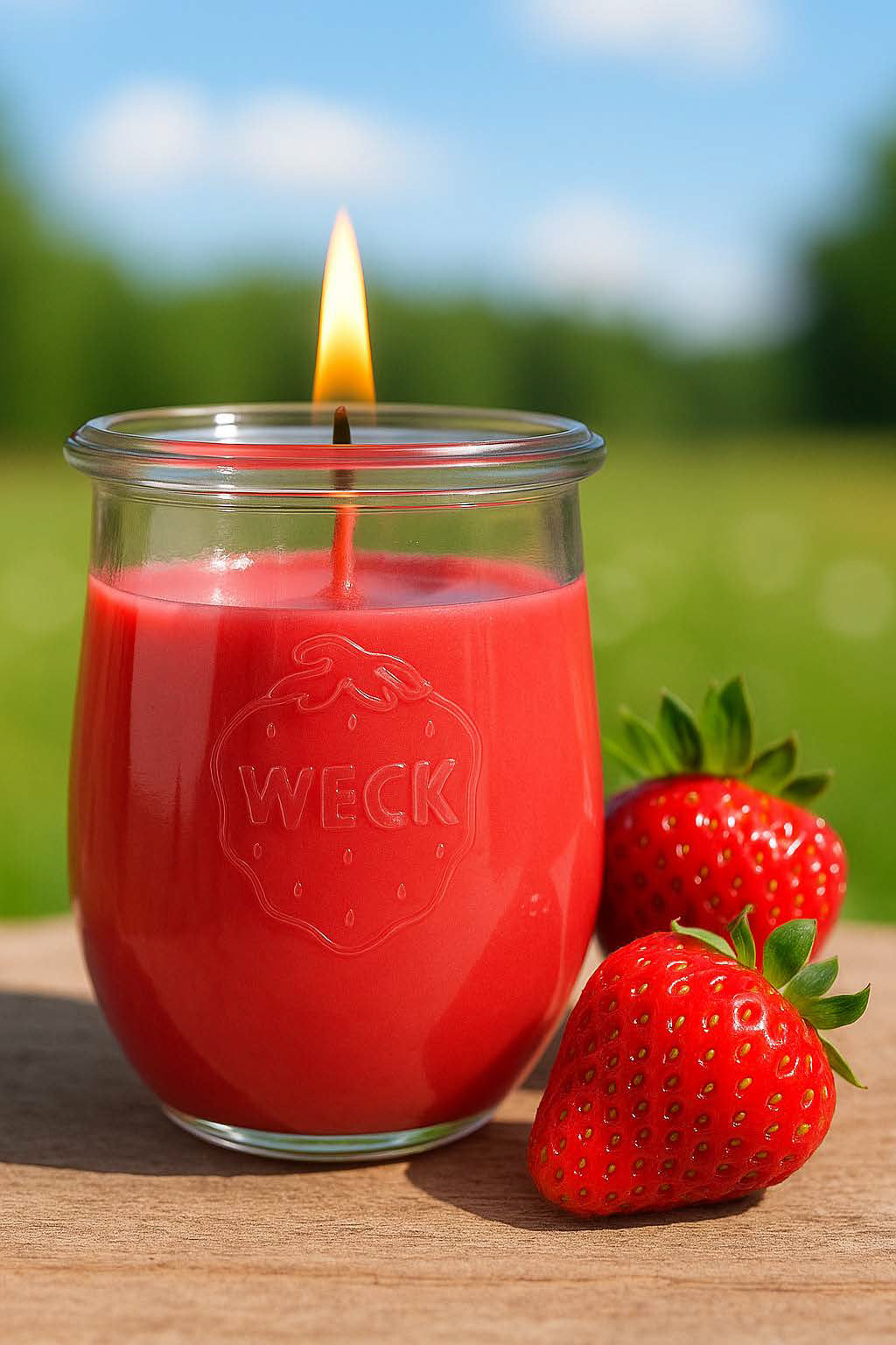 Erdbeer/Rhabarber Duftkerze Klassik | Sommer im Glas- CandleDeko