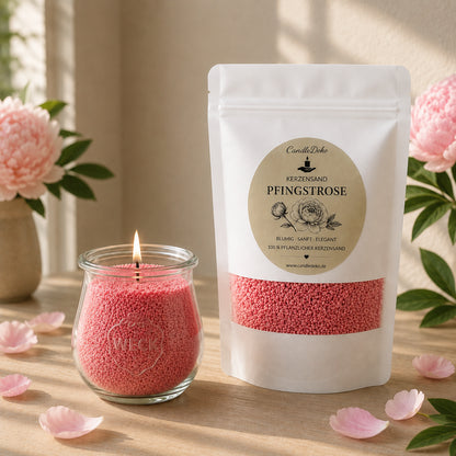 Pfingstrose – Duft-Kerzensand Set mit WECK-Glas