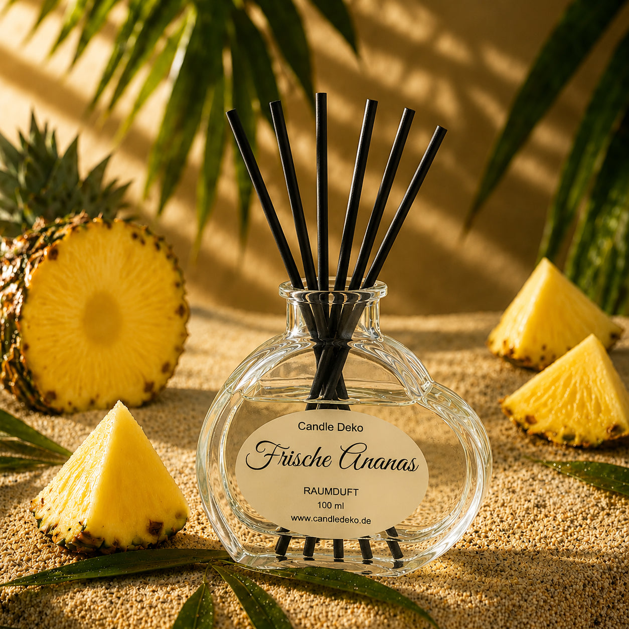 Frische Ananas – Duftstäbchen im Herzglas - CandleDeko