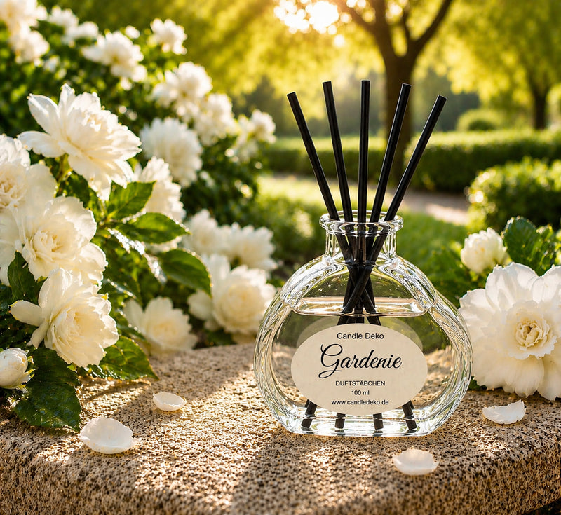 Gardenie – Duftstäbchen im Herzglas - CandleDeko