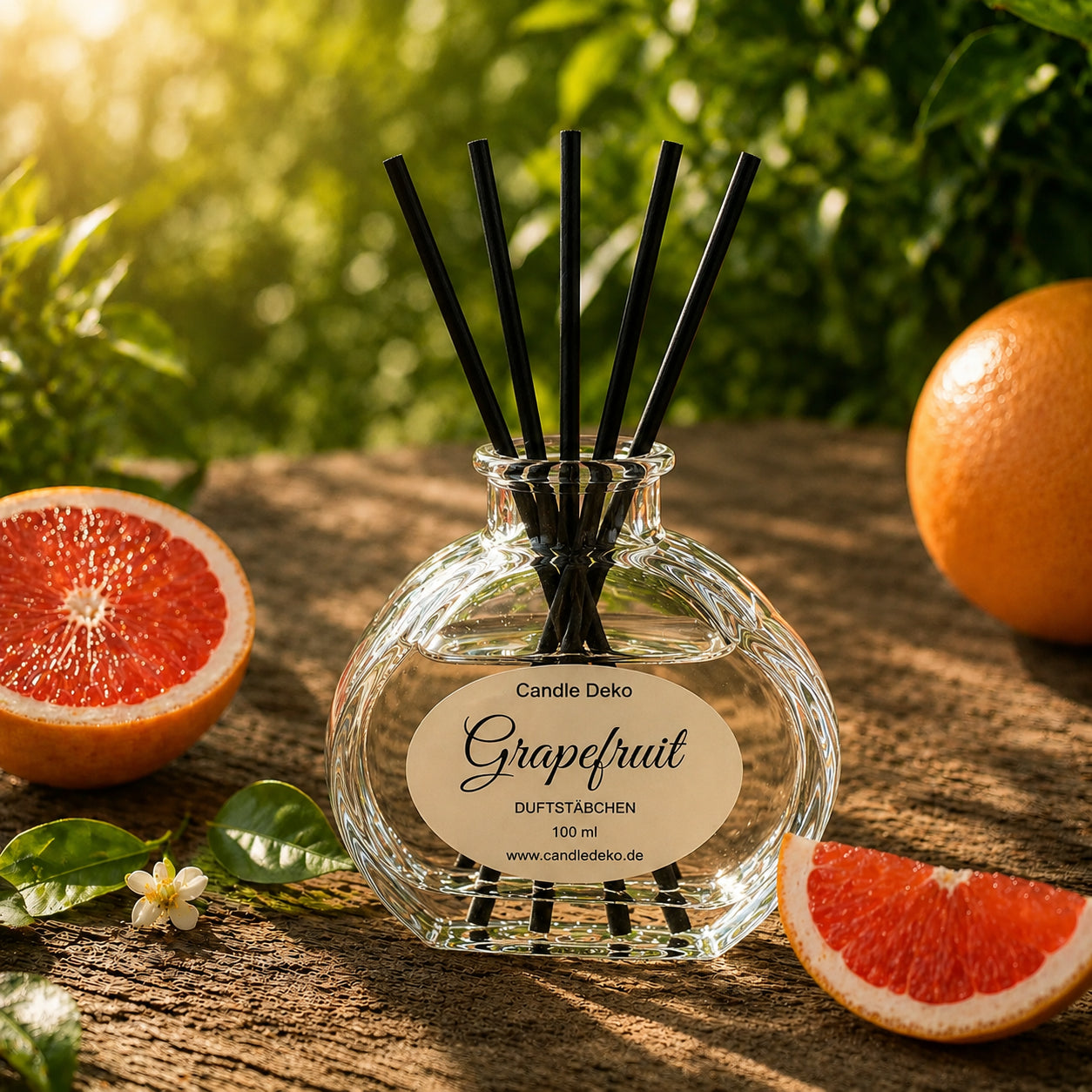 Grapefruit - Duftstäbchen im Herzglas - CandleDeko