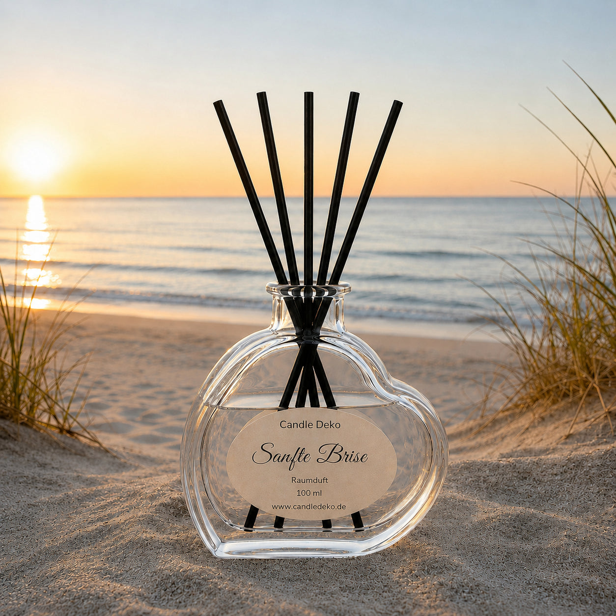 Sanfte Brise – Duftstäbchen im Herzglas - CandleDeko