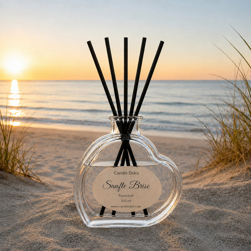 Sanfte Brise – Duftstäbchen im Herzglas - CandleDeko