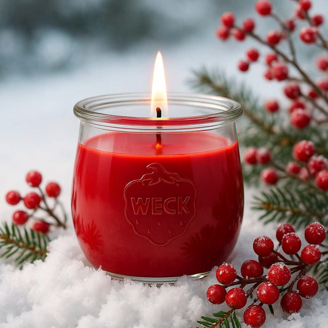 Duftkerze Winterbeeren – warmer, fruchtig-würziger Winterduft mit roten Beeren