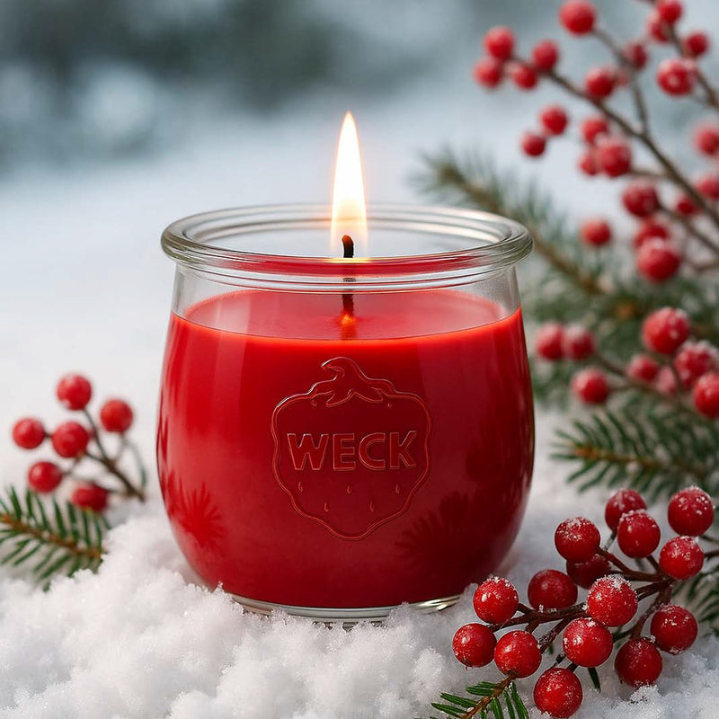 Duftkerze Winterbeeren – warmer, fruchtig-würziger Winterduft mit roten Beeren