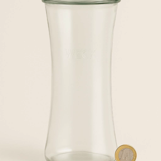 XXL-Glas leer mit Vergleichsmünze