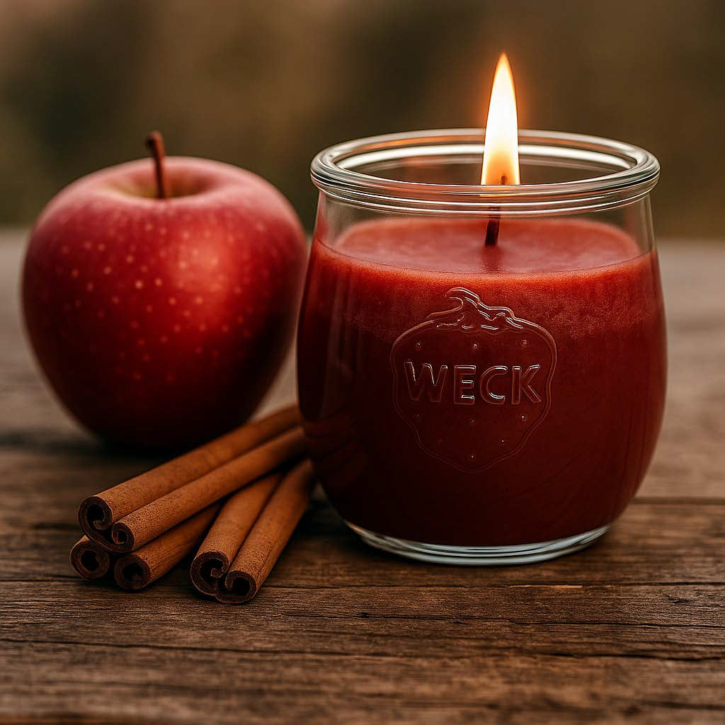 Apfel-Zimt Duftkerze – groß |  Warmer Apfel trifft Zimt 