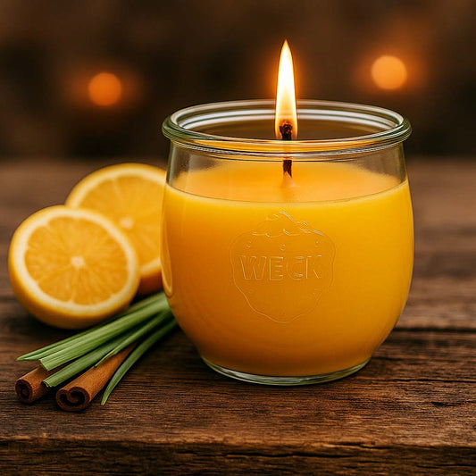 Citronella Duftkerze Groß | frisch, zitronig, perfekt für Sommerabende.