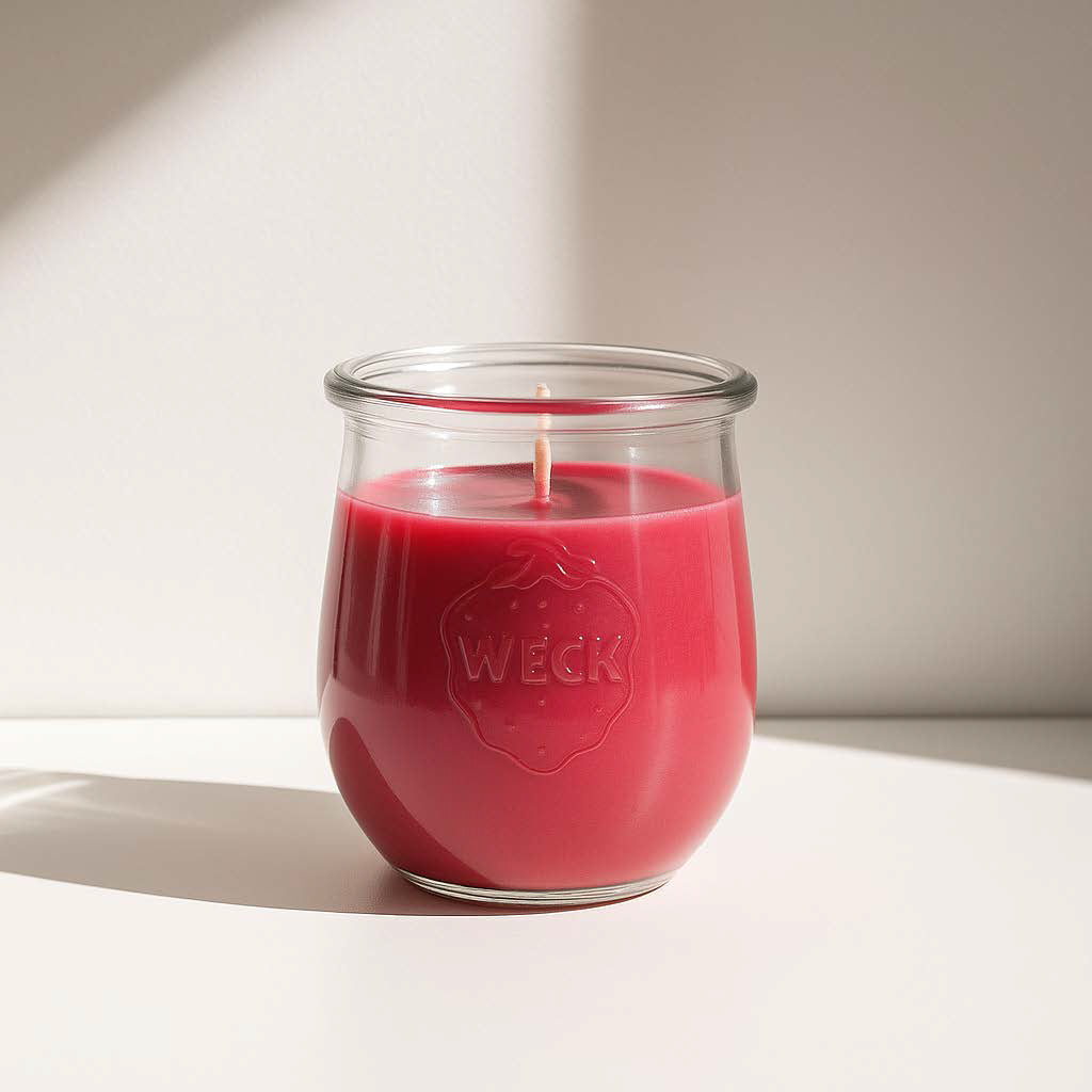 Erdbeer/Rhabarber Duftkerze Klassik | Sommer im Glas- CandleDeko
