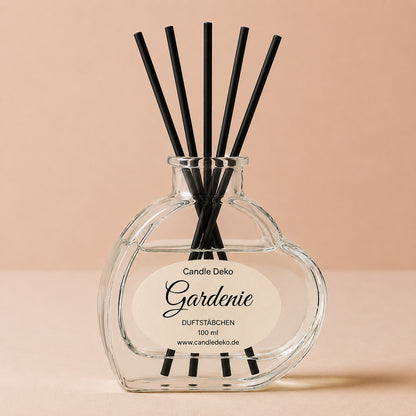 CandleDeko Gardenie – Duftstäbchen Raumduft im Herzglas
