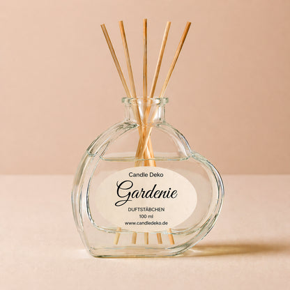 CandleDeko Gardenie – Duftstäbchen Raumduft im Herzglas