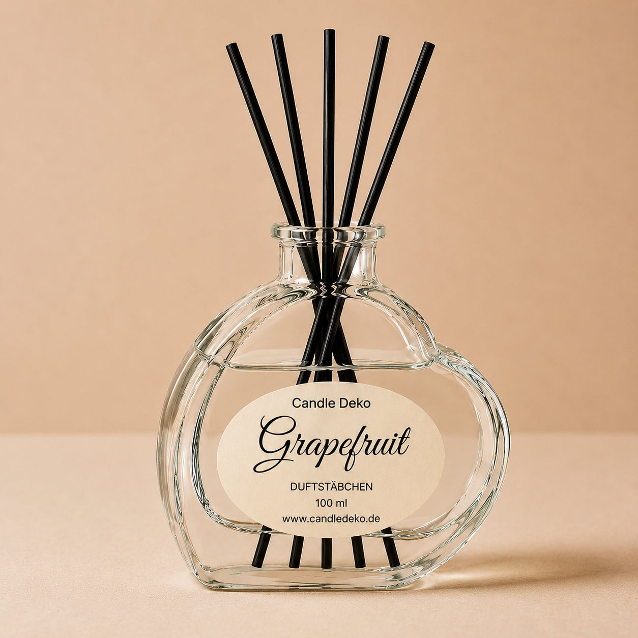 CandleDeko Grapefruit – Duftstäbchen Raumduft im Herzglas
