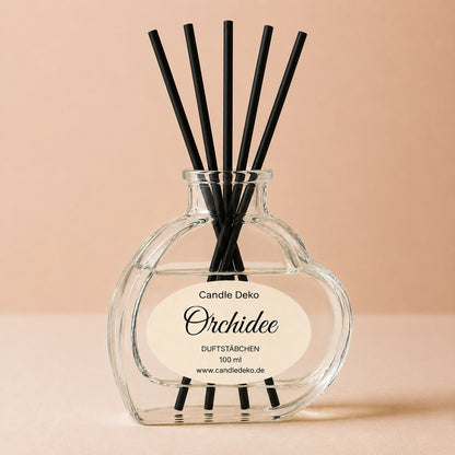 CandleDeko Orchidee – Duftstäbchen Raumduft im Herzglas