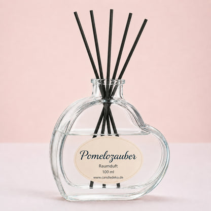 CandleDeko Pomelozauber – Duftstäbchen Raumduft im Herzglas